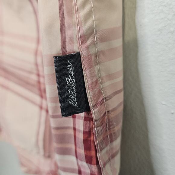Eddie Bauer Shirt Women Size L Pink Plaid Short Sleeve Button Up Fishing Outdoor - Picture 5 of 10